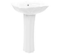 Lavabo autoportant avec socle en céramique Blanc 58x51x20 cm