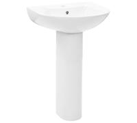 Lavabo autoportant avec socle en céramique blanc 52x44x19 cm