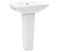 Lavabo autoportant avec socle en céramique Blanc 58x47x20 cm