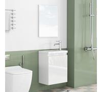 Lavabo avec meuble bas de 40 cm, ensemble de meubles de salle de bain avec | Petit lavabo avec armoire inférieure, meuble de lavabo pré-assemblé, meuble de salle de bain pour salle de bain et WC