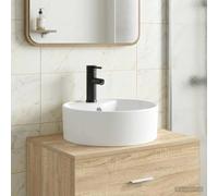 Lavabo avec robinet et évacuation Céramique de salle de bains vidaXL vidaXL