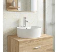 Lavabo avec robinet et évacuation Céramique de salle de bains vidaXL vidaXL