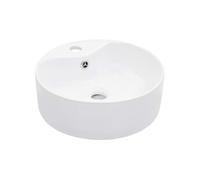 vidaXL Lavabo Design brillant avec débordement – Céramique blanche 36 x 13 cm