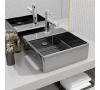 Lavabo avec trop-plein 41 x 41 x 15 cm Céramique Argenté