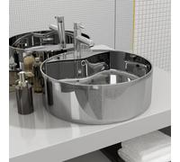 Lavabo avec trop-plein 46,5 x 15,5 cm Céramique Argenté