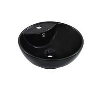 vidaXL Lavabo avec trop-plein 46,5 x 18 cm Céramique Noir