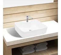 Lavabo avec Trou pour Robinet 48x37x13,5 cm Céramique Lave-Mains Maison vidaXL
