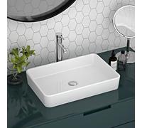 Lavabo Baño DeerValley Lavabo Rectangular en Cerámica Blanca para WC, 505 x 340 mm
