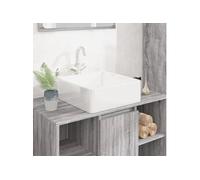 vidaXL Lavabo 153341 céramique carré 37x37x13 cm Blanc