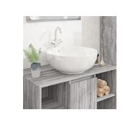 vidaXL – Lavabo de salle de bain rond 44×17 cm céramique – Blanc