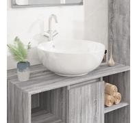 Lavabo blanc 44x17 cm céramique rond lavabo de salle de bain vidaXL