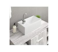 vidaXL Lavabo blanc en céramique 48×25×15 cm