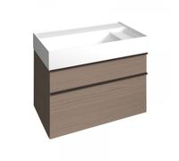 Lavabo burgbad Yumo avec meuble sous-lavabo, largeur : 815mm, poignée G0179, SFKN082F3718C0001, Couleur: Chêne Dekor Flanelle Mélamine / Chêne Dekor Flanelle Mélamine