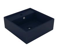 Lavabo Carré de Luxe à Trop-plein Gris Clair Mat Céramique Lave-mains vidaXL