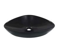 vidaXL Lavabo triangulaire à poser 58,5 x 39 x 14 cm Céramique Noir