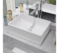 Lavabo Céramique Rectangulaire Noir Vasque Salle de Bain Toilette vidaXL