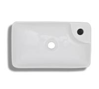Lavabo - CLOUD - Vasque avec trou pour robinet - céramique Blanc pour salle de bain - L5