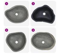 Lavabo - CLOUD - Vasque en pierre de rivière Ovale (37-46)x(29-36) cm L46