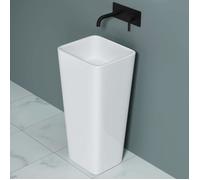 doporro Lavabo Colonne Blanc Vasque sur Pied Lave Mains Rectangulaire Solid Surface 40x35x80cm Colossum31