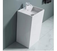 doporro Lavabo Colonne Vasque sur Pied Lave Mains Rectangulaire 50x42x90cm