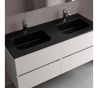 Lavabo Constanza 1200 Sans Siphon Et Bonde Clic-Clac Noir Mat 1210 X 20 X 460 Mm - SALGAR 113792