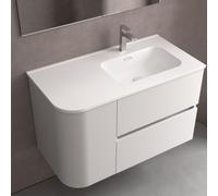 Lavabo Constanza 900I Para Coquette Curva, Sans Siphon Et Bonde Clic-Clac Blanc Mat 910 X 20 X 460 Mm - SALGAR 113793