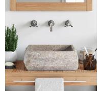 Lavabo Crème 30x30x13cm Marbre Vasque Lave-mains Salle de Bain Toilette vidaXL