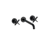 Lavabo Cross Road 3 Trous + Vidage Sans Mecanisme Chrome Noir Brosse Robinetterie CROSS ROAD - CRISTINA ONDYNA CR24375