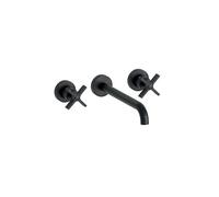 Lavabo Cross Road Small 3 Trous + Vidage Sans Meca Chrome Noir Brosse Robinetterie CROSS ROAD - CRISTINA ONDYNA CR24275