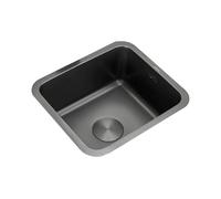 Lavabo Cuisine Rectangulaire,Petit Evier Cuisine 1 Bac Noir,éVier de Cuisines en Inox Avec Raccords de Vidange FaçOns D'Installer Sur Le Plan Et Sous Plan (44x39x21cm)