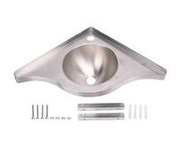 Lavabo d'angle pour camping-car 15,9 x 15,9 x 5,1 pouces en acier inoxydable 304 - 40 mm de sortie - Économie pour camping-car, bateau, yacht, salle de bain, cuisine