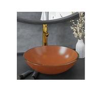 vidaXL Lavabo de bain avec robinet et drain à poussoir Verre trempé