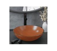 vidaXL Lavabo de bain avec robinet et drain à poussoir Verre trempé