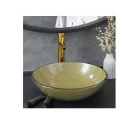 vidaXL Lavabo de bain avec robinet et drain à poussoir Verre trempé