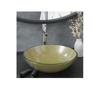 vidaXL Lavabo de bain avec robinet et drain à poussoir Verre trempé