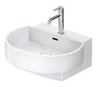 Lavabo de balcon Duravit 241155AA00 55 x 48 cm, blanc brillant, avec trou pour robinetterie, trop-plein, banc pour trou pour robinetterie