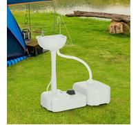 Lavabo de camping 17 L avec réservoir de récupération des eaux usées, évier avec distributeur, PEHD gris clair, 83 x 50 x 103 cm