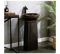 Lavabo de lavabo de Salle de Bain en céramique Moderne L'unité entière, y Compris Le piédestal, complète Le Look Contemporain de Votre Salle de Bain 44 x 40 x 80 cm (LC) Made in China
