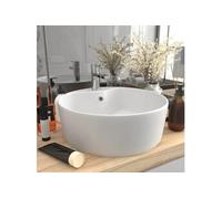 Lavabo de luxe avec trop plein Blanc mat 36x13 cm Céramique