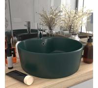 Lavabo de Luxe avec Trop-plein Noir Mat Céramique Vasque Lave-mains vidaXL