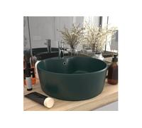 Lavabo de Luxe avec Trop-plein Vasque à Poser de Toilette Lave-mains de Salle de Bain Salle Cosmétique Maison Vert 147036
