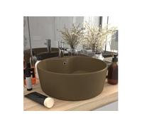 Lavabo de Luxe avec Trop-plein Vasque à Poser de Toilette Lave-mains de Salle de Bain Salle Cosmétique Maison Crème 147040