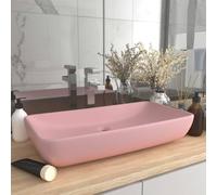 Lavabo de luxe rectangulaire Rose mat 71x38 cm Céramique