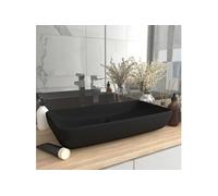 Lavabo de Luxe Rectangulaire Vasque à Poser de Toilette Lave-mains de Salle de Bain Salle Cosmétique Maison Noir Mat 146964