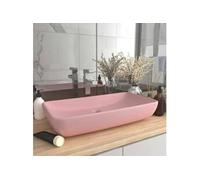 vidaXL Lavabo de Luxe Rectangulaire Vasque à Poser de Toilette Lave-mains de Salle de Bain Salle Cosmétique Maison Rose Mat 146955 Rose G