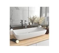 Lavabo de Luxe Rectangulaire Vasque à Poser de Toilette Lave-mains de Salle de Bain Salle de Cosmétiques Maison Blanc 146954