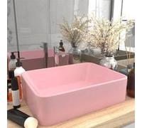 vidaXL Lavabo de luxe Rose mat 41x30x12 cm Céramique