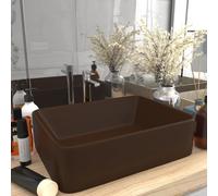 vidaXL Lavabo de Luxe Vasque à Poser de Toilette Lave-mains de Salle de Bain Salle Cosmétique Rectangulaire Marron Foncé Mat 147050 Marron G