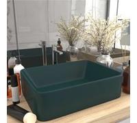 vidaXL Lavabo de luxe Vert foncé mat 41x30x12 cm Céramique