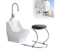 Lavabo de pieds avec tabouret pour la relaxation, lavabo avec robinet, capacité de charge de 500 kg pour le lavage du visage et le culte des pieds